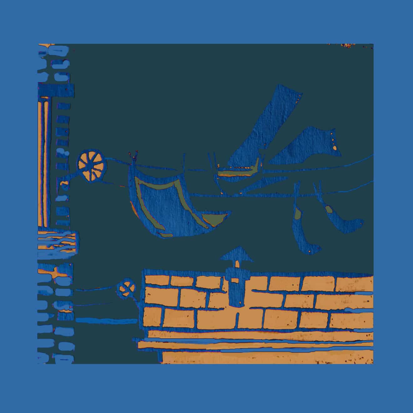 lino laundry dark blue